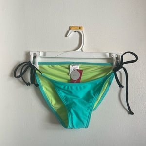 Xhiliration, Teal, S/P swim suit bottoms, Never Worn, NWT w/ black ties on waist